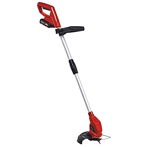 Einhell sans fil GC-CT 18/24 Li Power X-Change (Flowerguard, poignée de guidage télescopique à l'infini, 20 lames en plastique incluses) Livré avec Batterie 2,0 Ah et Chargeur Gris